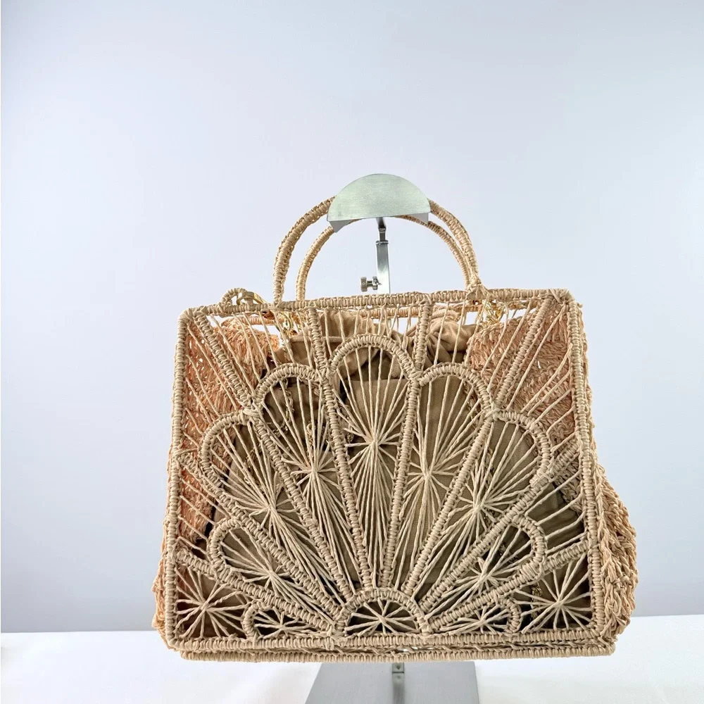 House of Harlow 1960 Beige Woven Crossbody Bag - Picture 5 of 9